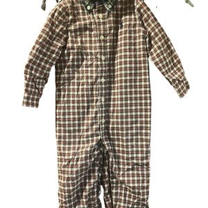 Ralph Lauren Kids Plaid Bodysuit in Red and White
